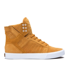 Supra Mens SKYTOP High Top Shoes Desert/white | US-62643